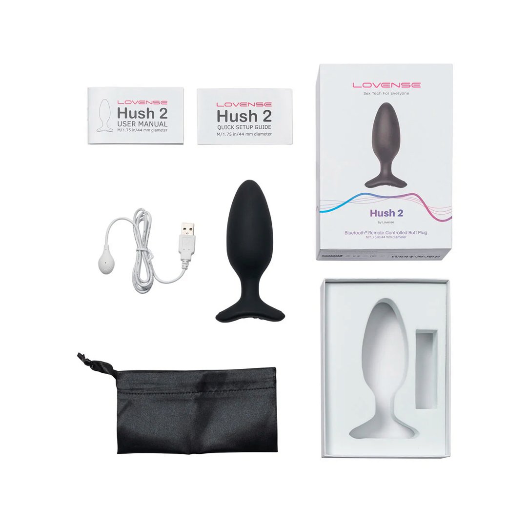 LOVENSE - Hush 2 Bluetooth Vibrating Butt Plug - 1.75" - Black - Image 6